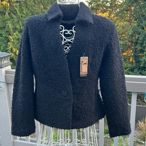 Peruvian Link Alpaca Collection Women’s Small Black Waist coat Jacket - Picture 1 of 11